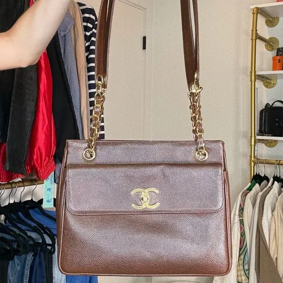 Chanel Brown Caviar Vintage Bag - Picture 1 of 2